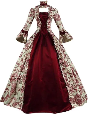 Women Vintage Goth Grunge Goddess Peplum Lolita Costumes Cosplay Dresses for Women Hippie Medieval Dresses