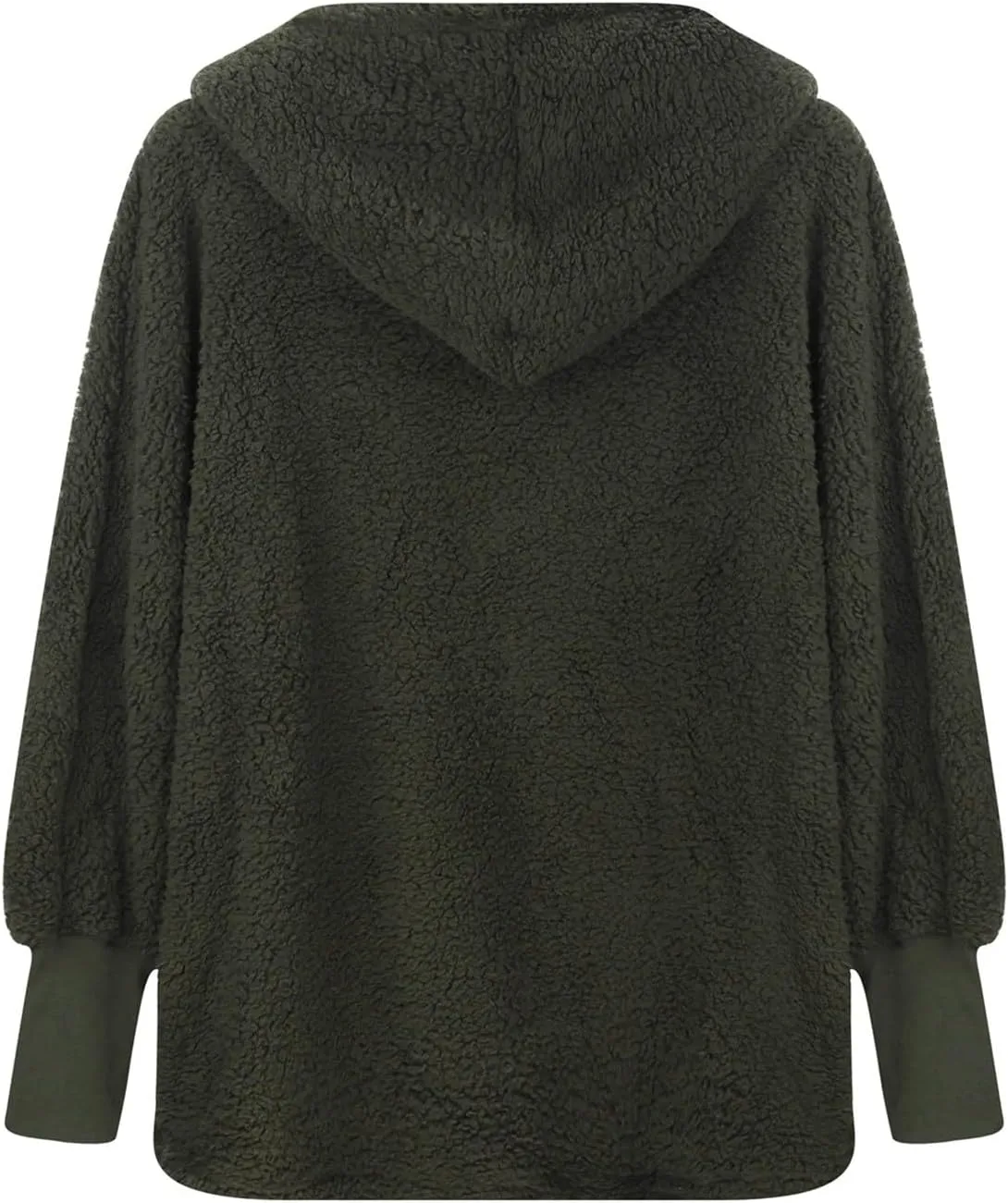 Womens 2023 Winter Coat Long Sleeve Solid Fuzzy Fleece Open Front Hooded Cardigans Jacket Coats Outerwear with Pocket