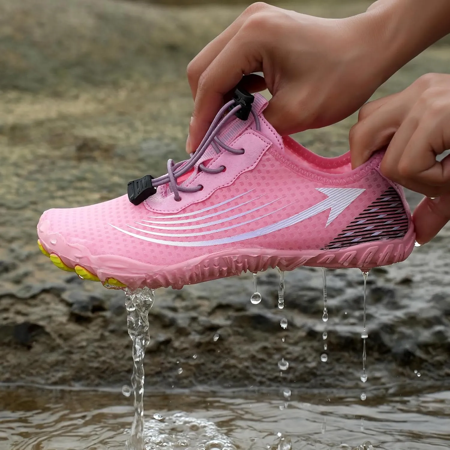 Womens Barefoot Shoes Wide Toe Box Slip On Walking Shoes Grounded Footwear for Women with Neuropathy Breathable Lightweight Hiking Zero Drop