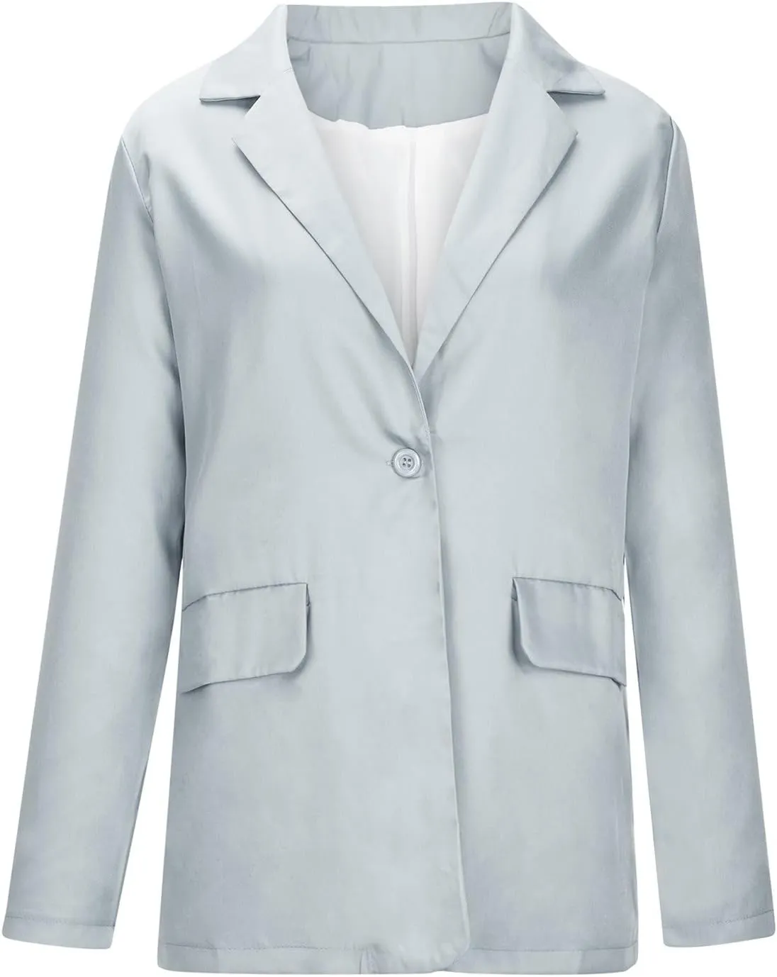 Women's Casual Blazers Long Sleeve Lapel Jacket Slim Open Front Cardigan Work Office Suit Coat with Pockets