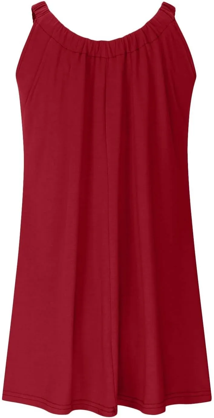 Womens Causal Summer Dress Beach Dress Sleeveless Waist Tie Front Bikini A- Line Mini Short Sun Dresses Beachwear