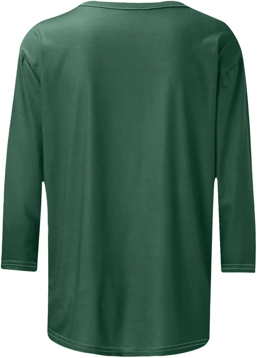 Womens Crew Neck 3/4 Sleeve T Shirts Loose Tunic Tops Casual Solid Basic Tees Three Quarter Length Sleeves Blouses
