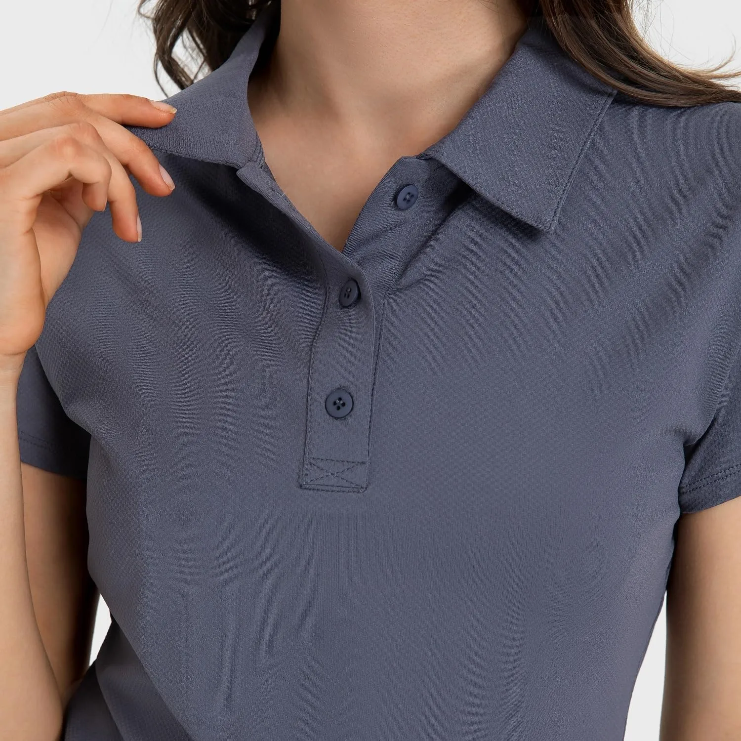 Women's Cropped Polo Shirts Athletic Golf Tennis Shirts Short Sleeve Moisture Wicking Collared Sports T-Shirts