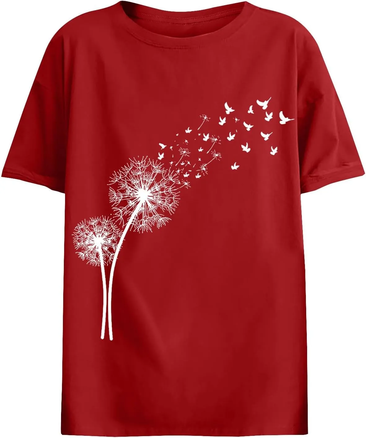Women's Dandelion Printed Shirt Floral Summer Tops Loose Fit Casual Summer Outfits Soft Clothes 2025