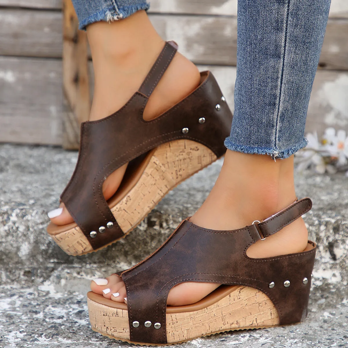 Women's Easy-Fit Anatomic Wedge Sandals