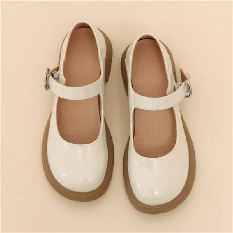 Women's Fashion Round Toe Square Heel Flats