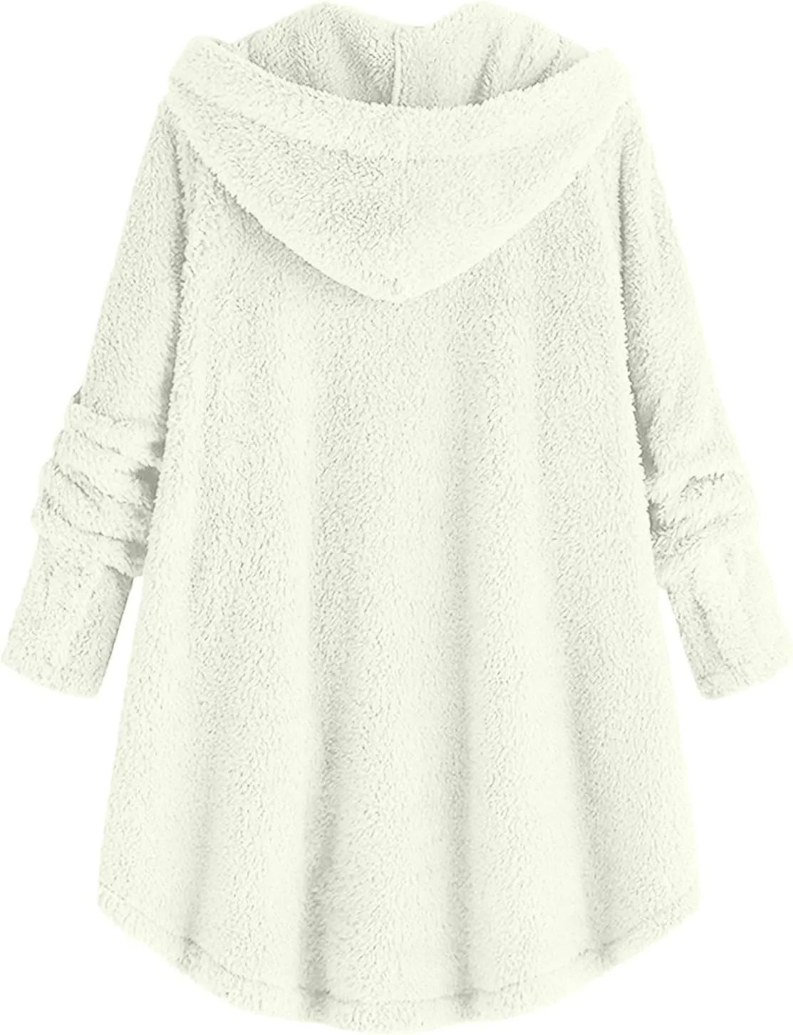 Womens Fuzzy Fleece Sherpa Hoodies Fashion Button Down Teddy Coat Oversized Sweatshirt with Pockets Jackets Cardigan
