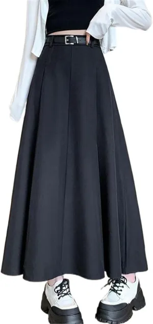 Women's High-Waisted Pleated Skirt, Suit Thickened High-Waisted Midi Skirt for Autumn