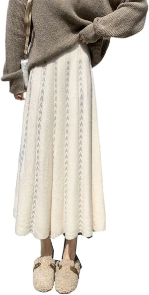 Women's High-Waisted Retro Pleated A-Line Flared Midi Skirt for Autumn