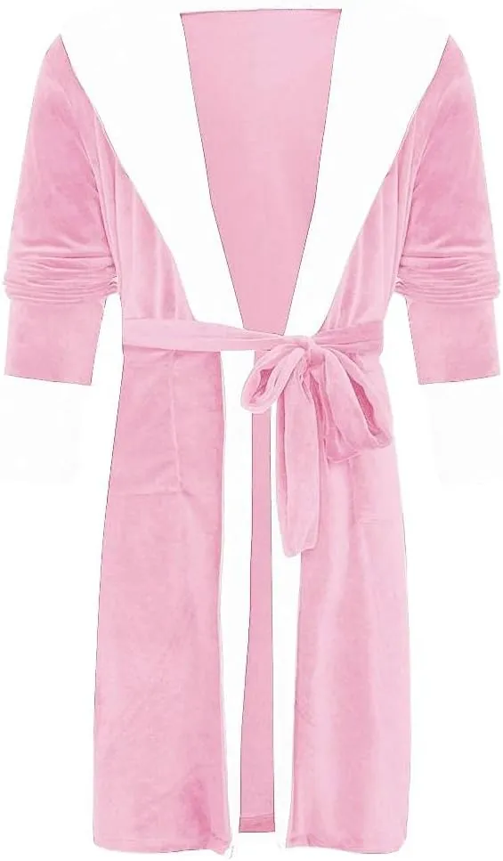 Womens Long Robes Soft Fleece Winter Warm Housecoats Womens Plush Sherpa Shaggy Bathrobe Sleepwear Pajamas Plus Size
