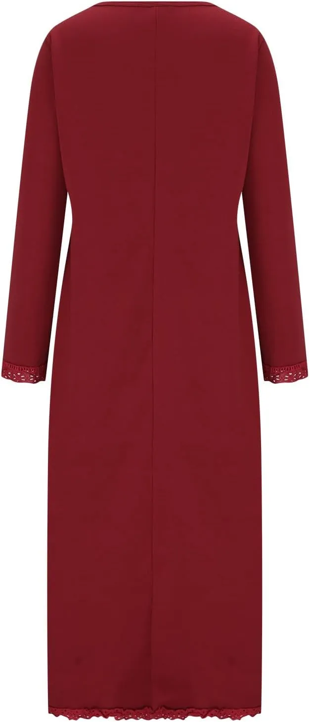 Womens Long Sleeve Sweatshirt Dresses Maxi Hooded Dress Ladies Casual Oversized Relaxed Fit Flowy Dress with Side Slit