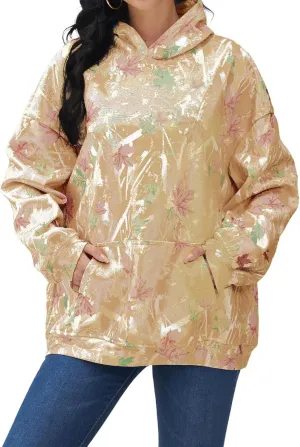 Womens Oversized Hoodies Camo Fleece Sweatshirts Casual Long Sleeve Sweaters Pullover