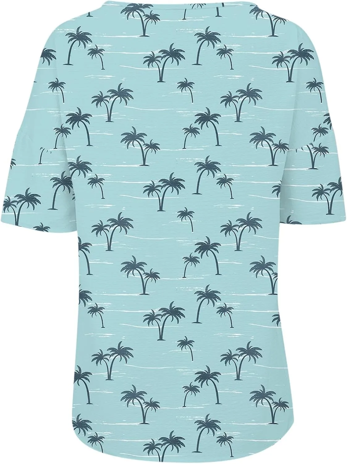 Womens Peasant Boho Tunic Tops 2025 3/4 Sleeve Floral Print Casual Loose Fit Pleated Summer Flowy Babydoll Blouses