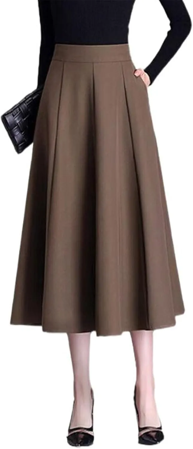 Women's Summer Pleated Skirt, Midi A-Line Skirt, Circle Skirt for Spring and Autumn