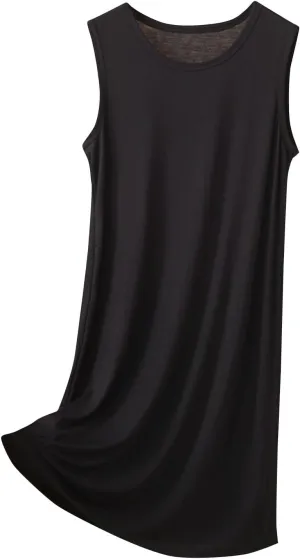Women's Swing Dress Crew Neck Sleeveless Solid Color Tank Beach Vacation Mid-Length Sundress Resort, XL-8XL