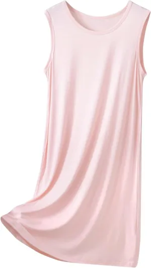 Women's Swing Dress Crew Neck Sleeveless Solid Color Tank Beach Vacation Mid-Length Sundress Resort, XL-8XL