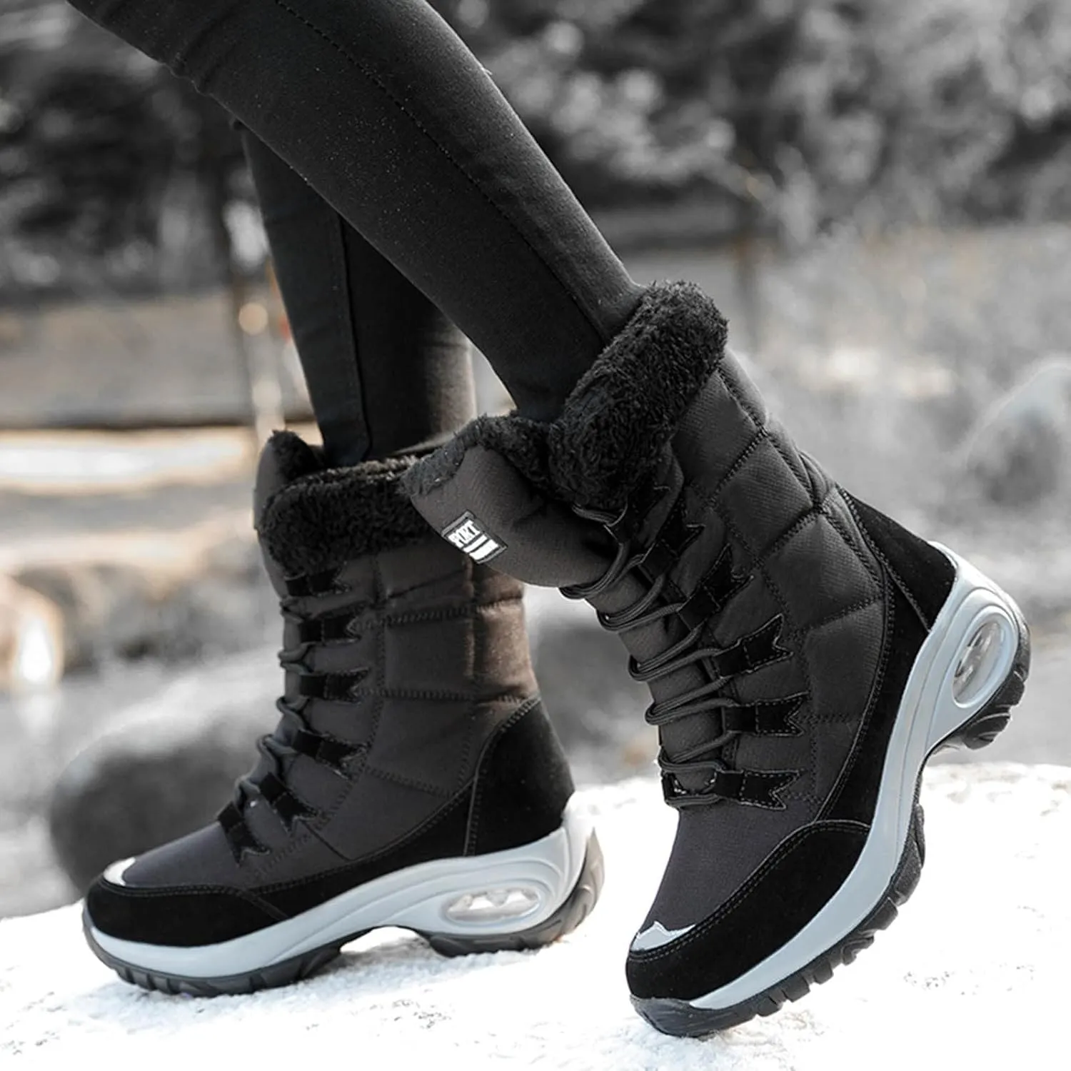 Women's Winter Boots Wide Width Leather Ankle Boots for Women Low Heel for Winter Womens Boots Winter Snow Shoes for Women Snow Boots Women Wide of Today