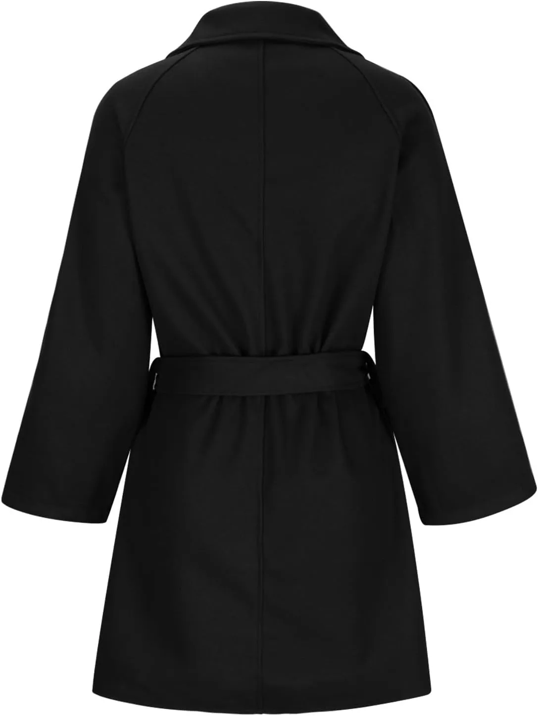 Womens Winter Wool Pea Coat Warm Notched Collar Double Breasted Trench Coat Overcoat Oversized Long Jacket Outerwear