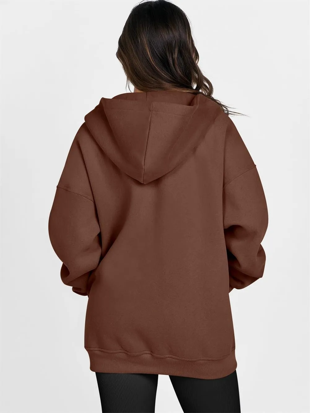 Womens Zip Up Hoodies Oversized Sweatshirt Long Sleeve Fleece Jackets Y2K Outfits Hooded Sweatshirt with Pockets