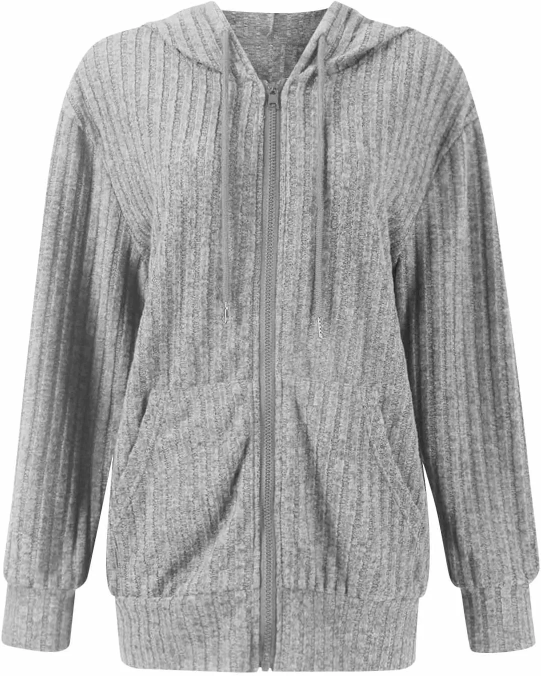 Women's Zip Up Oversized Sweatshirts Lightweight Jacket Coat Long Sleeve Casual Hoodies 2024 Fall Winter Tops Clothes