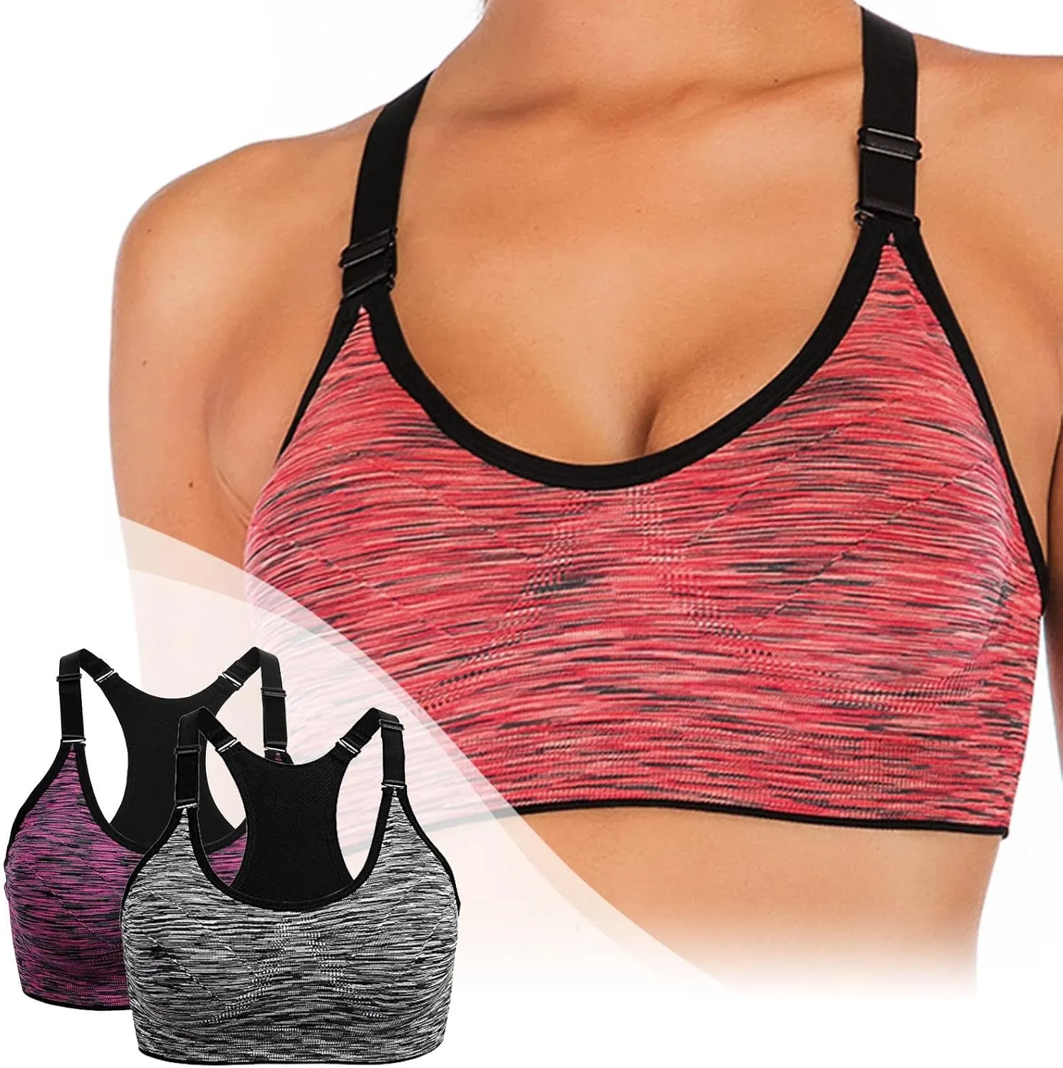 Workout Bras for Women Seamless Support Sports Bra with Breathable Fabric and Full Coverage for Yoga Running Fitness