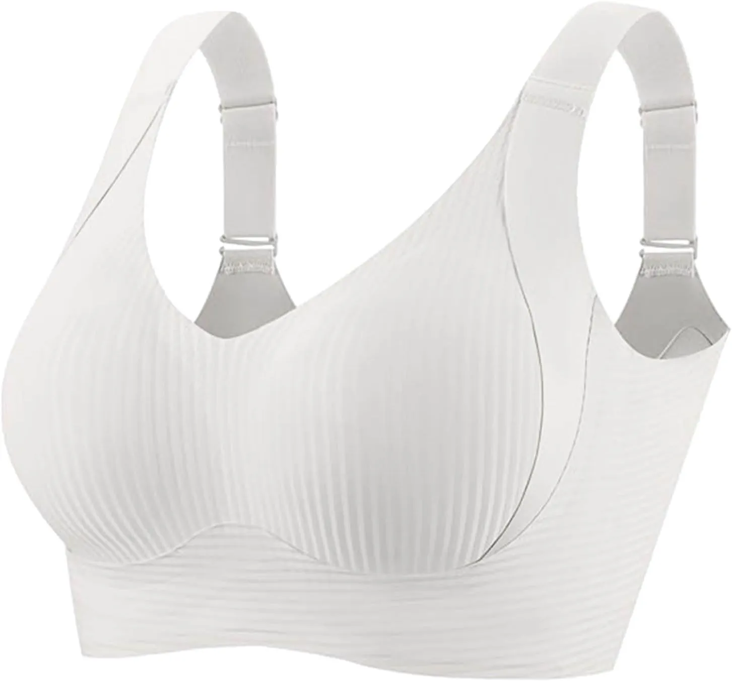Yifare Invisible Lift Bra, Women's Solid Color Four Rows Adjustable Wireless Bra, Enhanced W Support Adjustment Bras