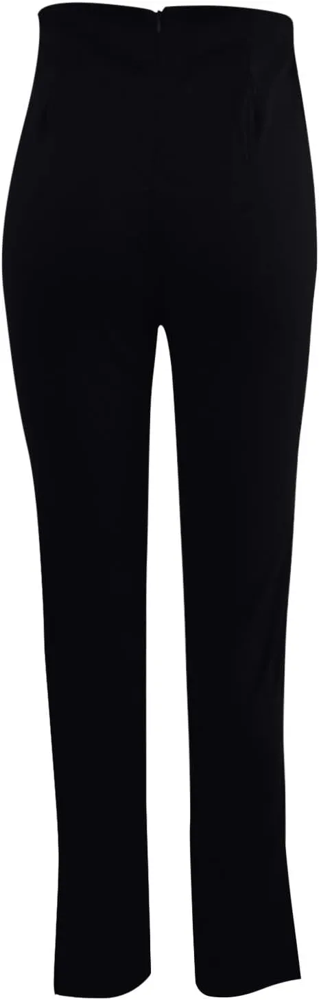 YOLAI Women Casual Wide Leg Pant High Waist Button Down Trousers Solid Color Business Work Trousers