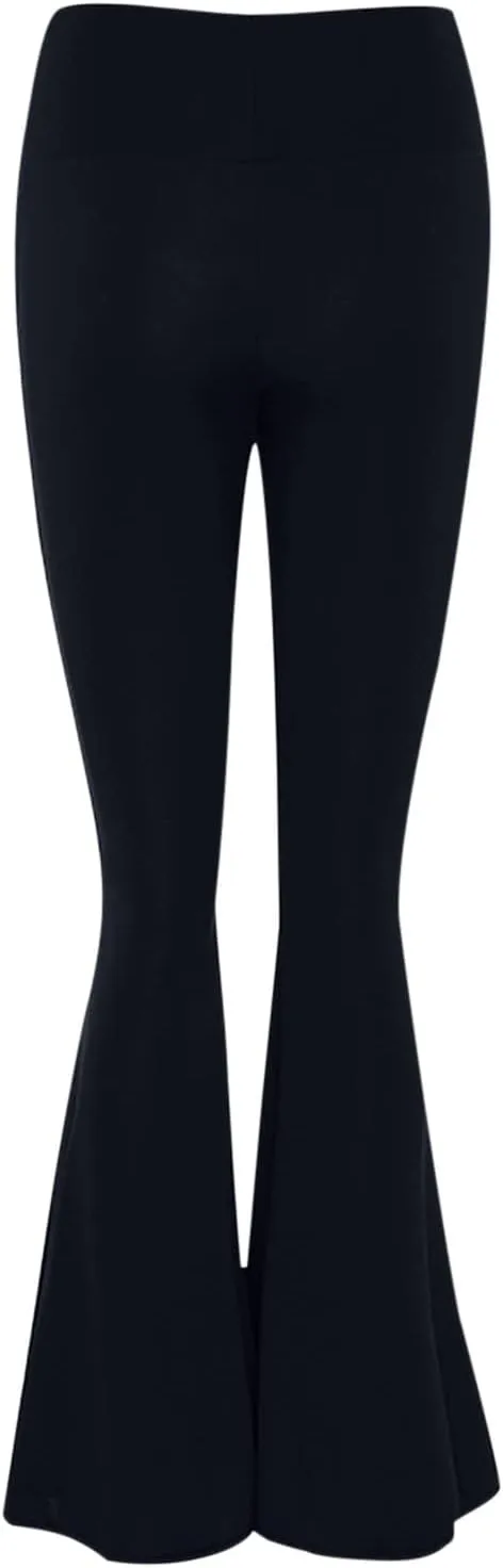 YOLAI Women's Bell Bottom Yoga Pants Casual High Waist Long Palazzo Pants Stretch Legging Flare Pants