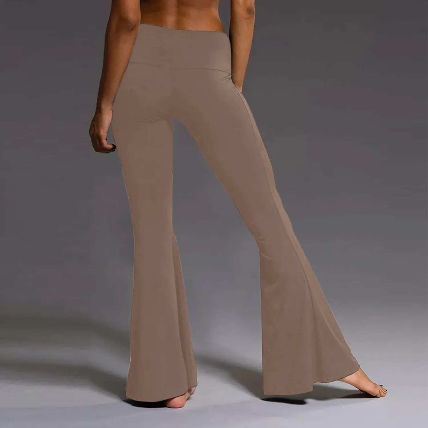 YOLAI Women's Bell Bottom Yoga Pants Casual High Waist Long Palazzo Pants Stretch Legging Flare Pants