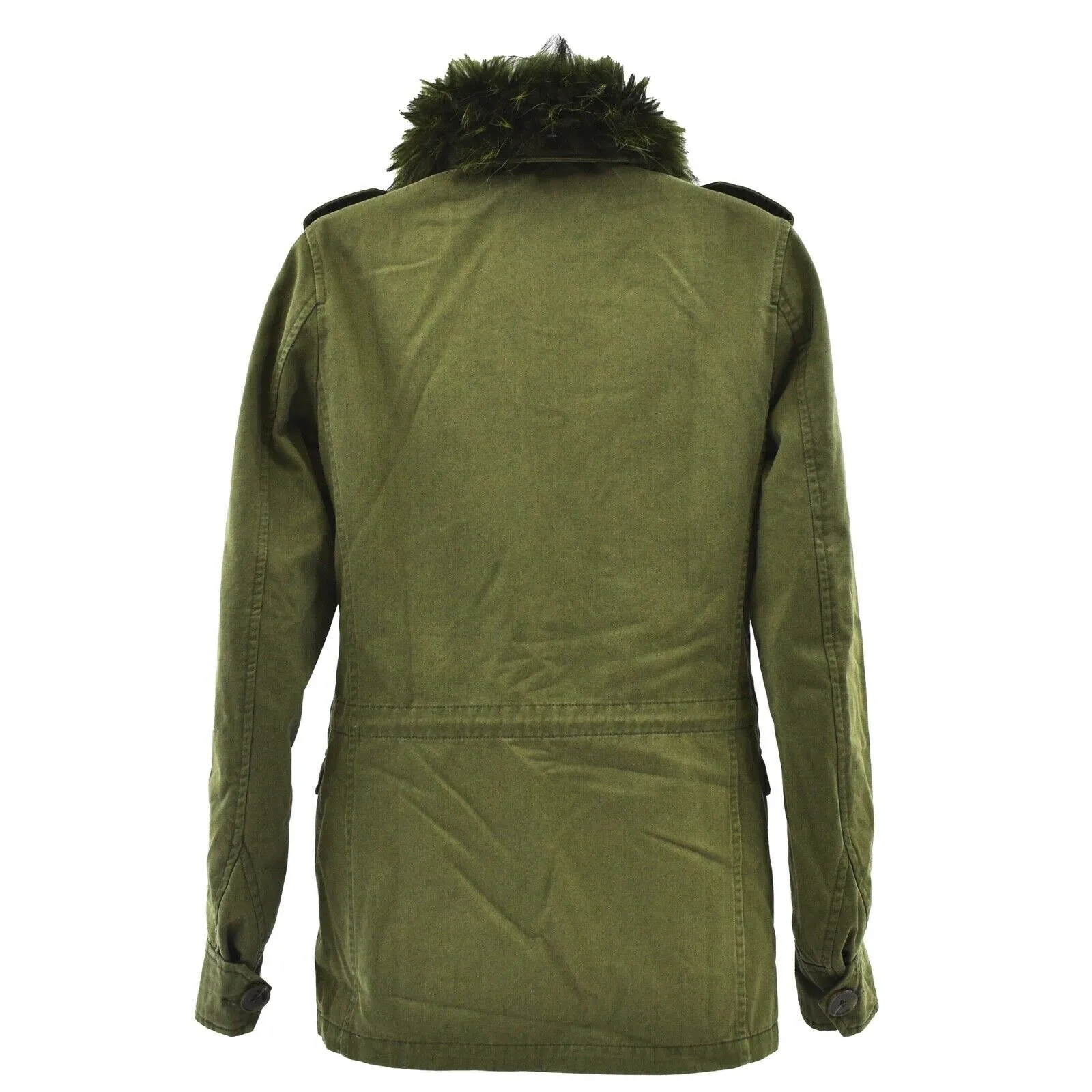 Yves Salomon Army Green Utility Removable Fur Lining Jacket - 32 - US XXS
