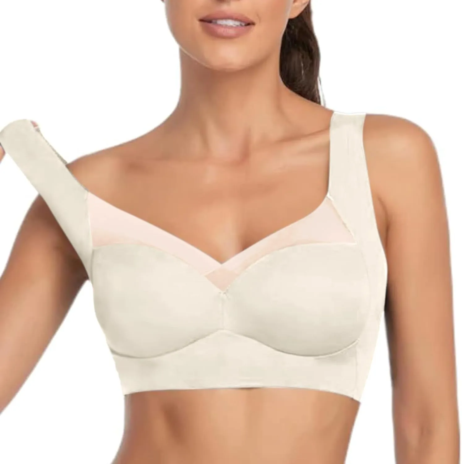 Zenchic Bra - Seamless Sexy Push Up Wireless Bras, Posture Correcting Bras for Senior, Ice Silk Gathering Bra