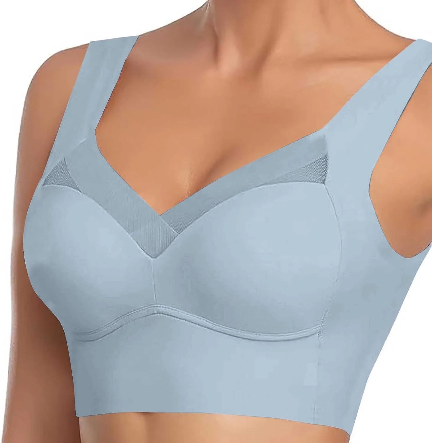Zenchic Bra - Seamless Sexy Push Up Wireless Bras, Posture Correcting Bras for Senior, Ice Silk Gathering Bra