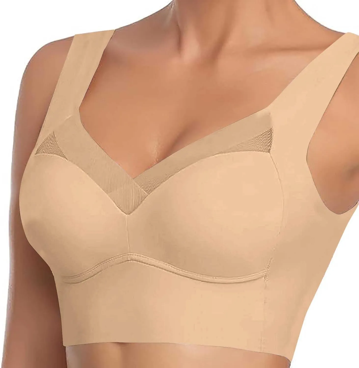 Zenchic Bra - Seamless Sexy Push Up Wireless Bras, Posture Correcting Bras for Senior, Ice Silk Gathering Bra