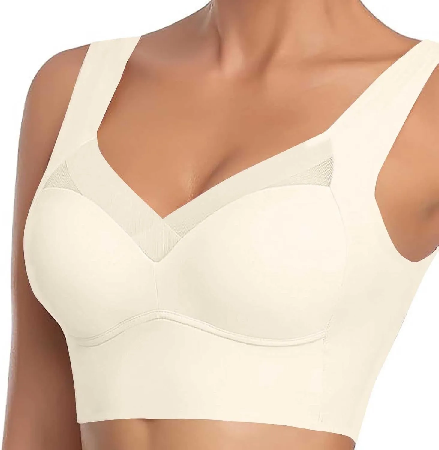 Zenchic Bra - Seamless Sexy Push Up Wireless Bras, Posture Correcting Bras for Senior, Ice Silk Gathering Bra