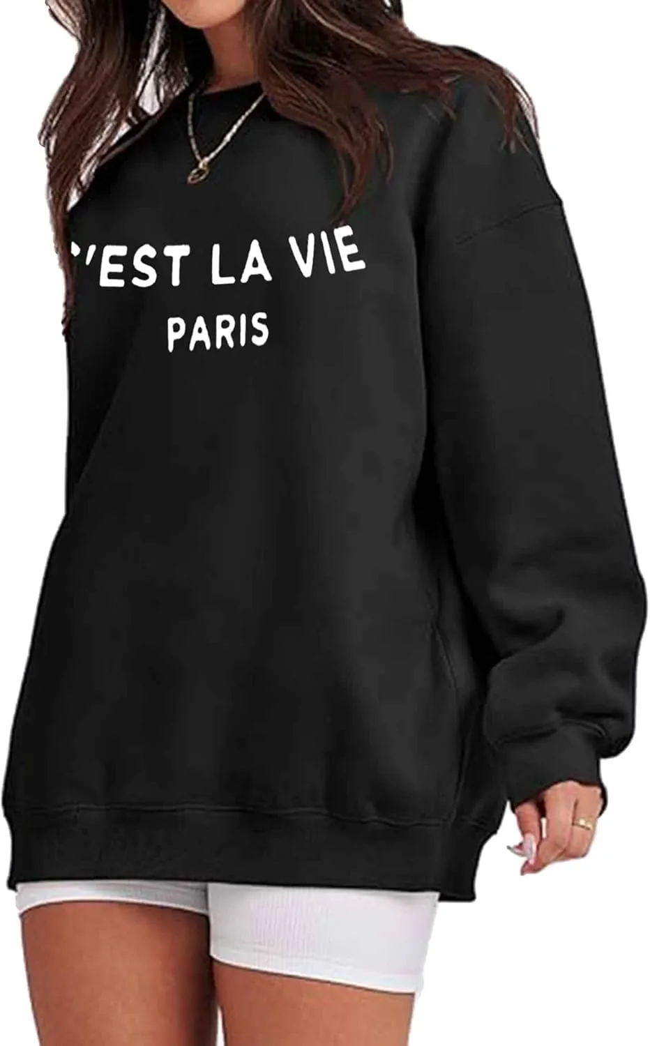 Zoyami Womens Crewneck Sweatshirt Graphic Long Sleeve Top Pullover Oversized Sweaters
