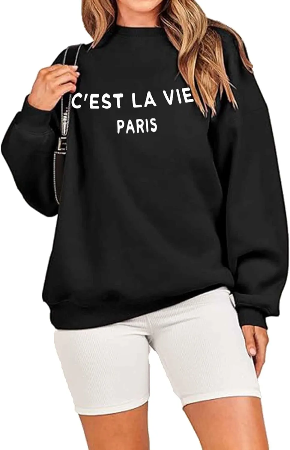 Zoyami Womens Crewneck Sweatshirt Graphic Long Sleeve Top Pullover Oversized Sweaters