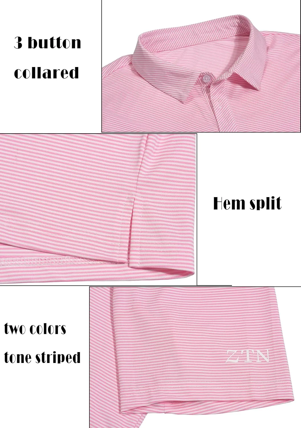 ZTN Mens Polo Shirts - Summer UV50  Moisture Wicking Golf Shirts Quick-Dry Sports Polo Shirts Activewear